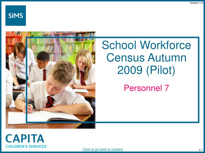 school workforce census autumn 2009 pilot