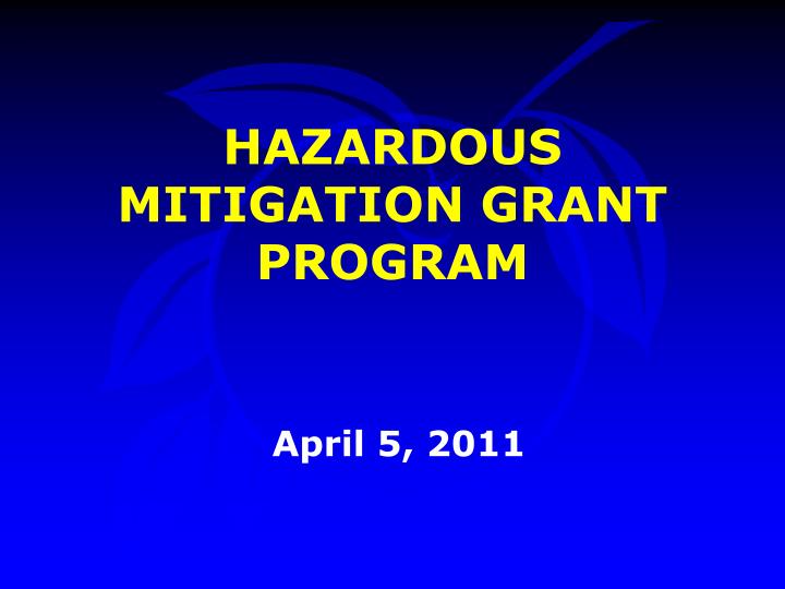 hazardous mitigation grant program