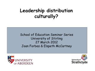 Leadership distribution culturally?
