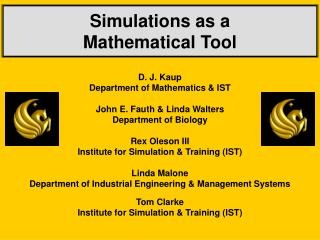 Simulations as a Mathematical Tool