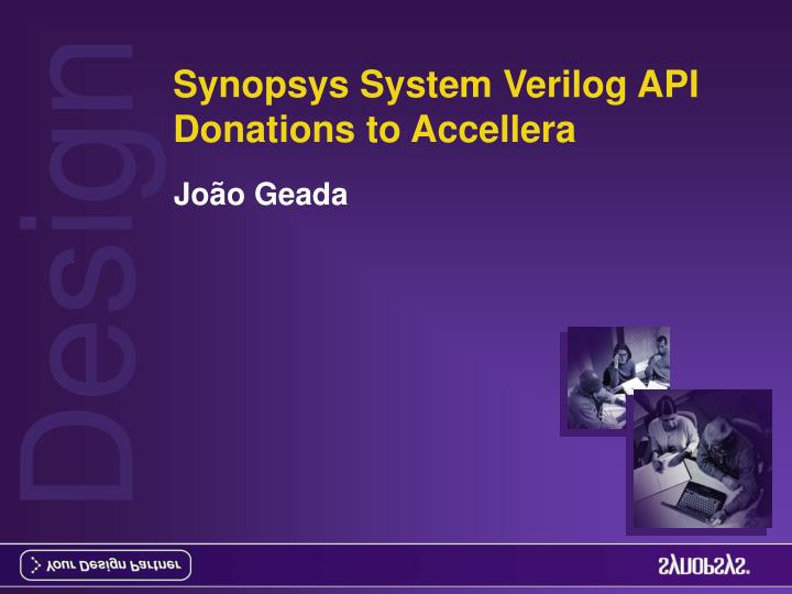 synopsys system verilog api donations to accellera