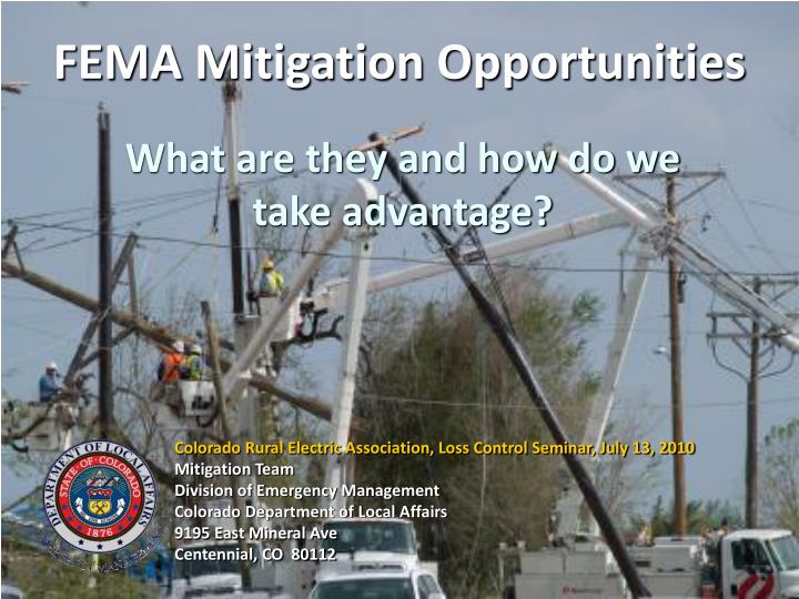 fema mitigation opportunities