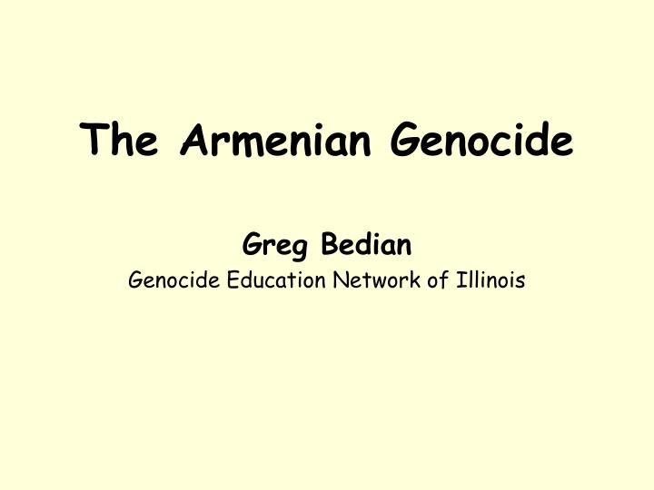 the armenian genocide