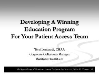 Developing A Winning Education Program For Your Patient Access Team