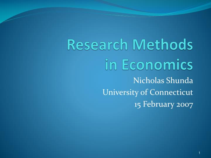 research methods in economics