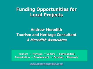 Funding Opportunities for Local Projects