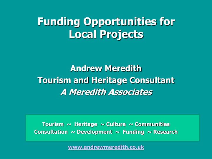 funding opportunities for local projects