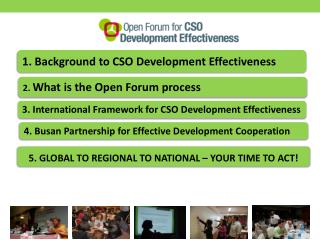 1. Background to CSO Development Effectiveness