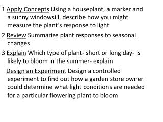 Ch 24 Plant Reproduction and Response
