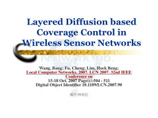 Layered Diffusion based Coverage Control in Wireless Sensor Networks
