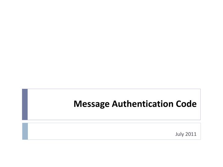 message authentication code
