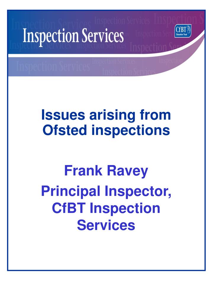 issues arising from ofsted inspections