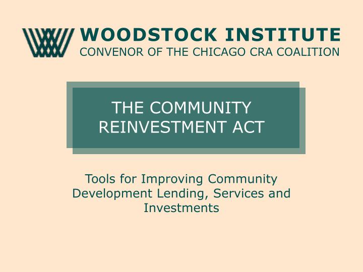 the community reinvestment act