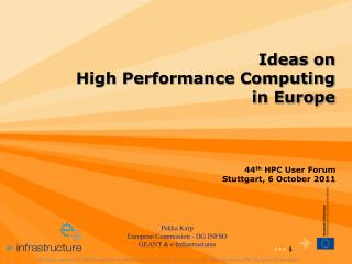 Ideas on High Performance Computing in Europe