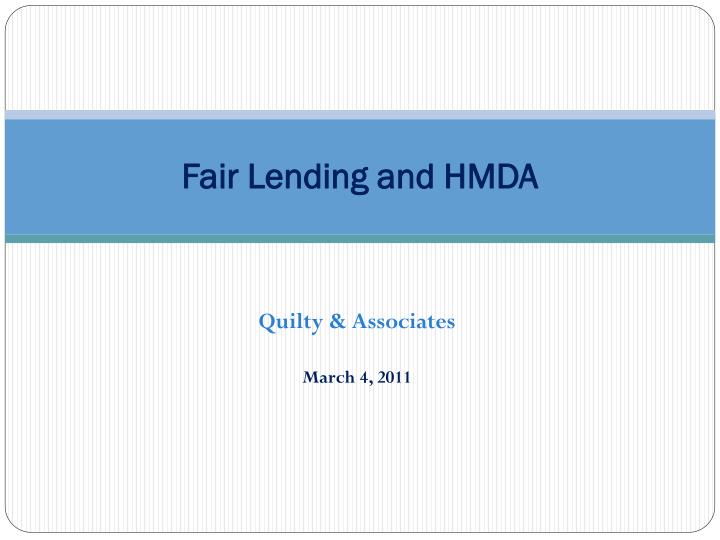 fair lending and hmda