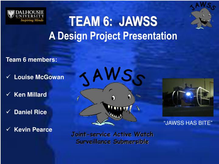 team 6 jawss a design project presentation