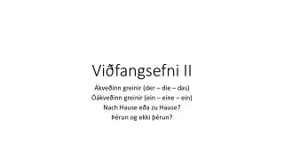 Viðfangsefni II