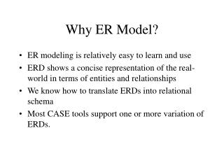 Why ER Model?