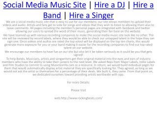 Hire a Band | Dj for Hire | Singer for hire at Rockingbeats.com