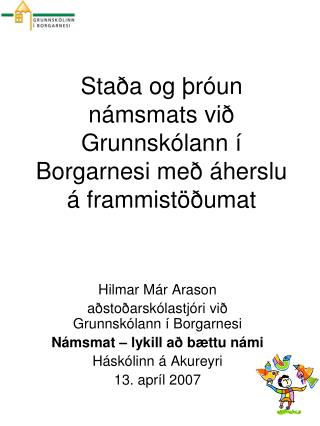 sta a og r un n msmats vi grunnsk lann borgarnesi me herslu frammist umat