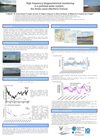 High frequency biogeochemical monitoring in a polluted water system,