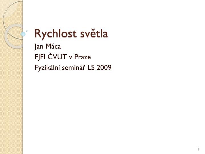 rychlost sv tla