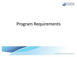 Program Requirements