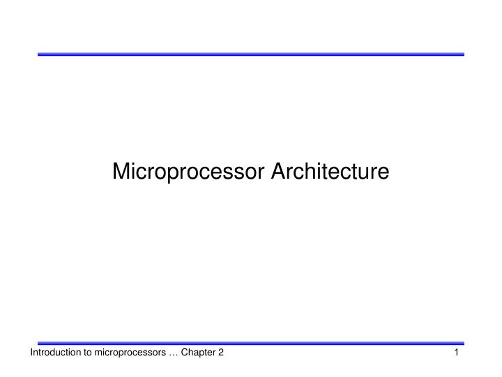microprocessor architecture