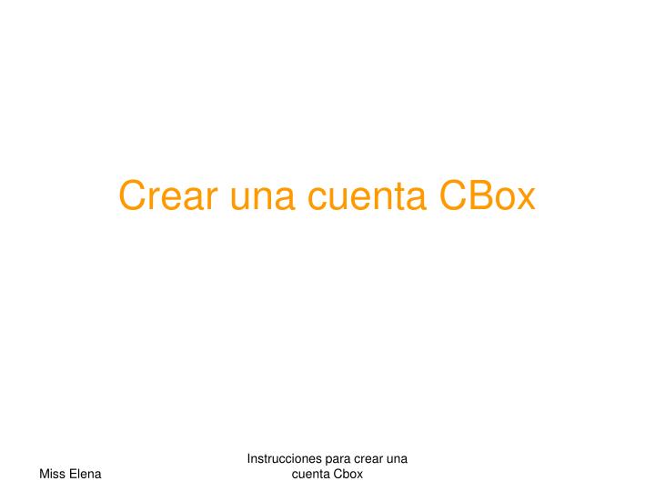 crear una cuenta cbox