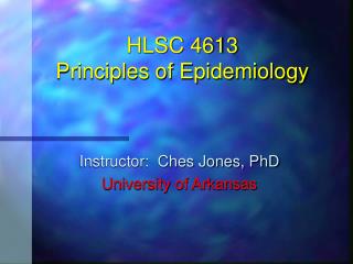 HLSC 4613 Principles of Epidemiology