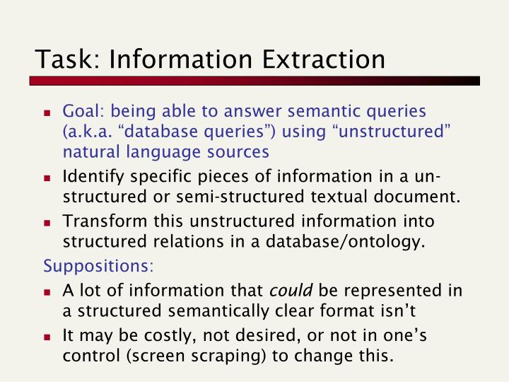 task information extraction