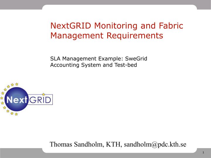 nextgrid monitoring and fabric management requirements