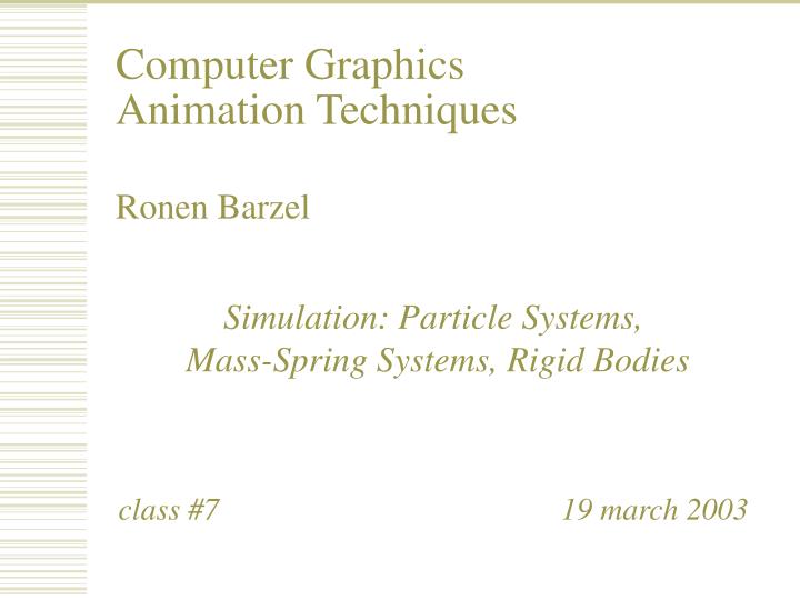 computer graphics animation techniques