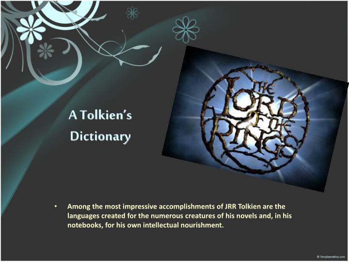 a tolkien s dictionary