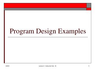 Program Design Examples