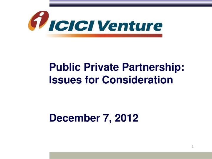 public private partnership issues for consideration december 7 2012