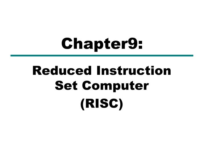 reduced instruction set computer risc