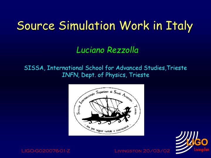 source simulation work in italy