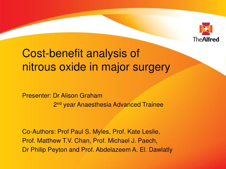 cost benefit analysis of nitrous oxide in major surgery