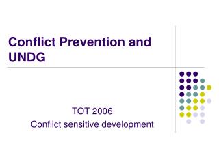 Conflict Prevention and UNDG