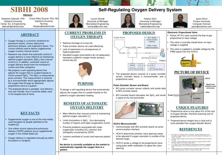 self regulating oxygen delivery system