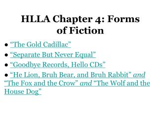 HLLA Chapter 4: Forms of Fiction