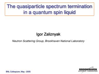 The quasiparticle spectrum termination in a quantum spin liquid