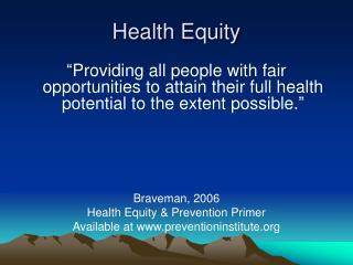 Health Equity