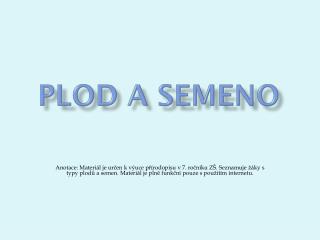 plod a semeno