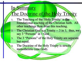 In Summary The Doctrine of the Holy Trinity