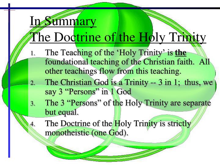 in summary the doctrine of the holy trinity