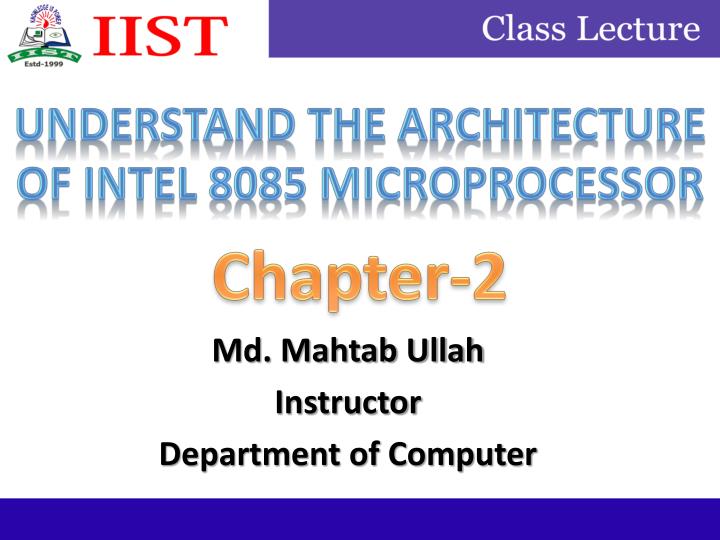 understand the architecture of intel 8085 microprocessor