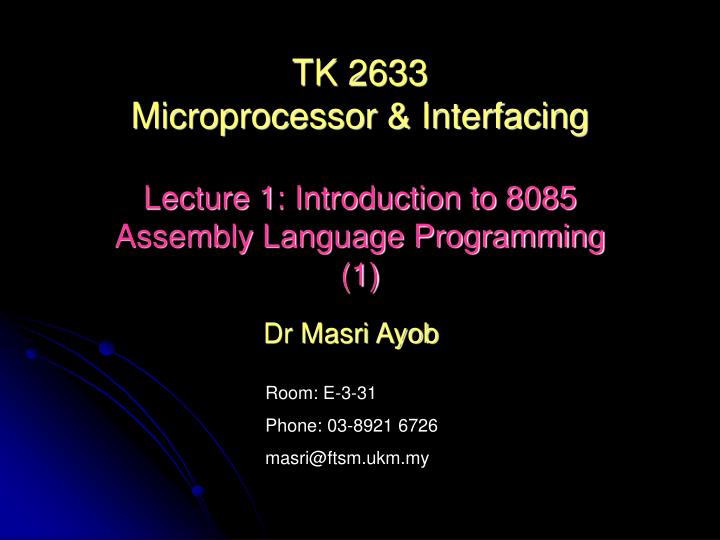 tk 2633 microprocessor interfacing