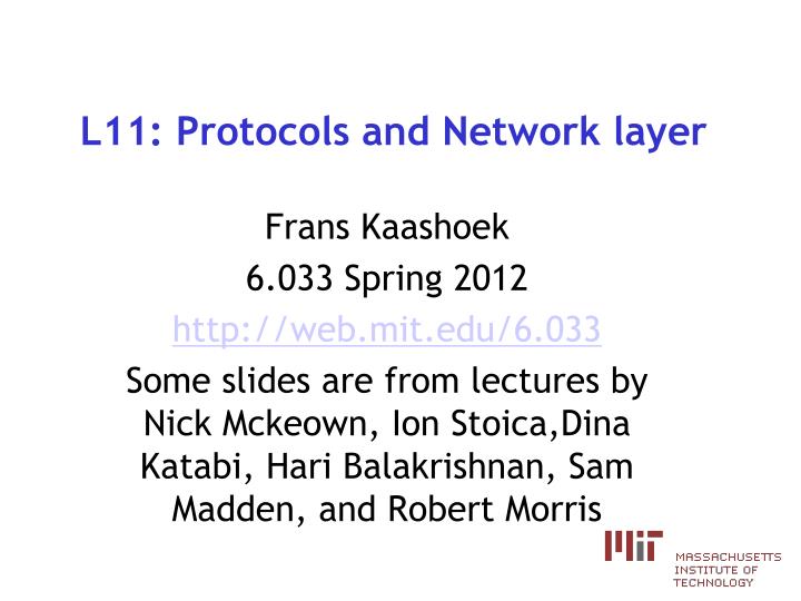l11 protocols and network layer